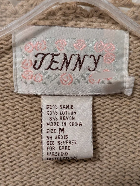 Jenny Vintage Cream Floral Embroidered V-Neck Cardigan Sweater - Picture 2 of 10